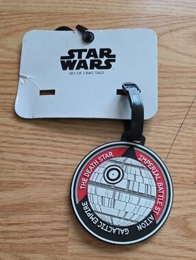 Star Wars Red Black White Death Star Bag Tag